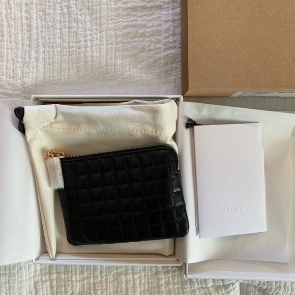 Celine Women's C Charm Quilted Leather Coin Pouch - Picture 8 of 9